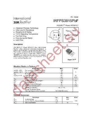 IRFPS3815PBF datasheet  